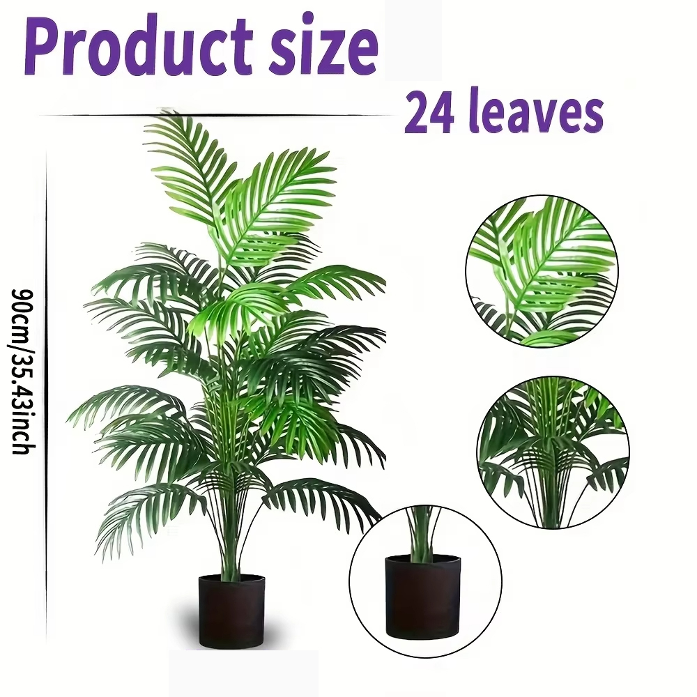 24 Leaves Areca Palm Artificia - Fiddle Leaf Fig review and price